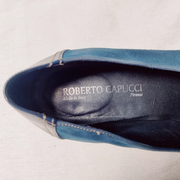 ROBERTO CAPUCCI Blue Heels Size 10 Made in Italy - Picture 7 of 17
